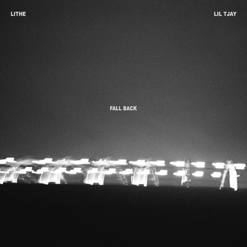 Cover art for Lithe's 2024 single 'Fall Back' featuring Lil Tjay, showing abstract light trails against a dark background.