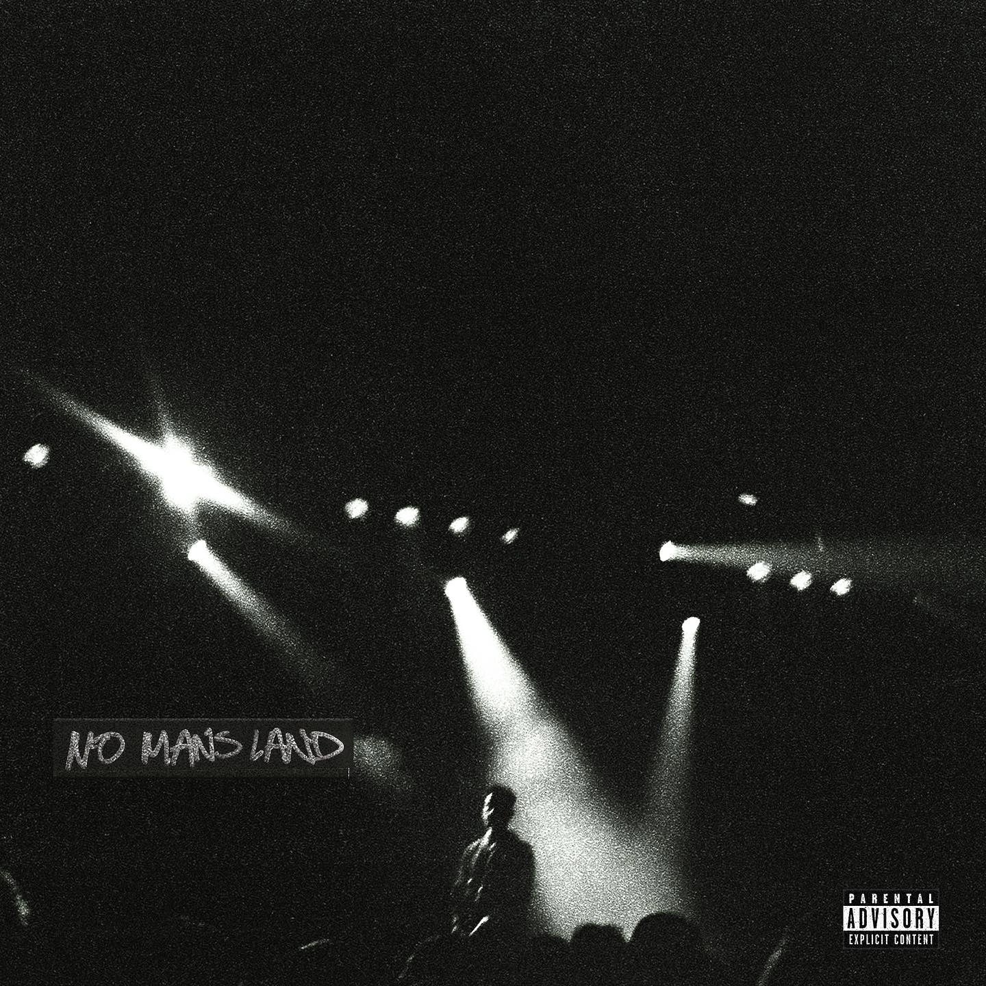 Cover art for the EP "No Mans Land" by Lithe, released in 2023. The image features a dark stage with spotlights and a shadowy figure, reflecting the artist's mysterious and ethereal aesthetic. The EP includes 6 songs.
